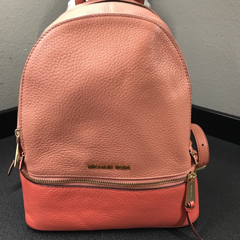Michael Kors pink leather backpack